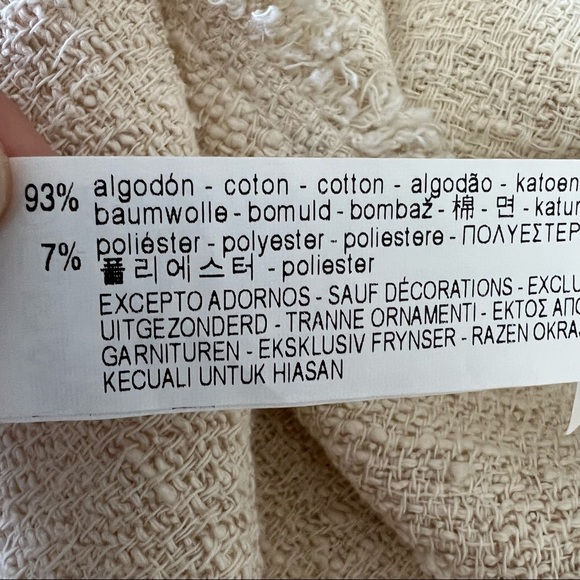 Zara Woman Sand Tweed Retro Mini Dress Size M - Picture 7 of 7